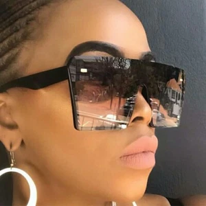 2024 Oversized UV400 Men Eyewear Outdoor Glasses Women Driving Square Sunglasses - Picture 1 of 17