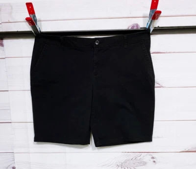 Liz Claiborne Womens Shorts Size 18 Black Flat Front Mid-Rise Pockets - Image 1 of 4