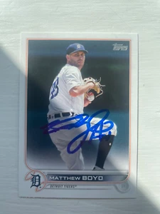 Detroit Tigers MATTHEW BOYD Signed 2022 Topps Card #128 Tigers Star - Picture 1 of 2