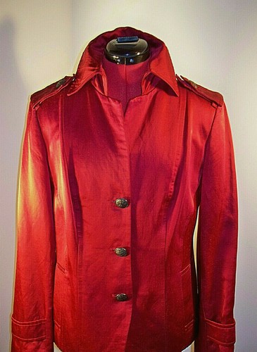 Trench Moschino rosso scuro bordeaux Made in Italy taglia 14USA bei bottoni