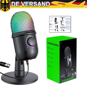Computer Mikrofon USB Microphone für Aufnahme Streaming Podcast Studio Gaming - Bild 1 von 12