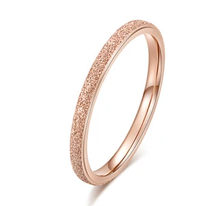 Titanium steel rose gold 2mm engagement wedding ring US size 8 - Picture 1 of 1