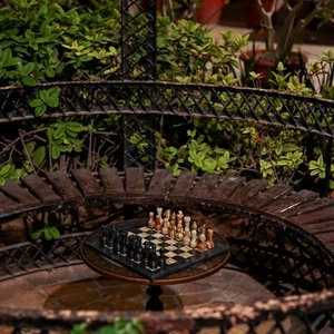 Juego de ajedrez único de ónix verde | Tablero de ajedrez exterior | Decoración de patio artesanal - Imagen 1 de 17