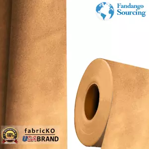 Faux Suede Fabric solid Caramel Color 56" W, W/Backing Soft and Supple by Yard - Picture 1 of 5