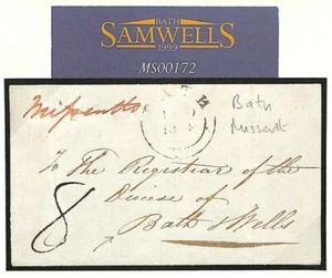 GB Hereford Cover *Missent To* BATH 1834 Diocese Bath & Wells Somerset MS172 - Picture 1 of 6