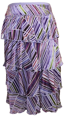 Falda Cynthia Steffe Púrpura Geométrica Rayas Borde Terciopelo Nueva con Etiquetas $220 2 Foto 1 de 4