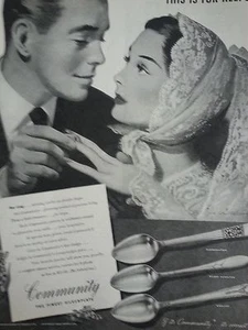 1946 Community Silverware Bride Her Ring Coronation Milady Lady Hamilton Ad - Picture 1 of 1