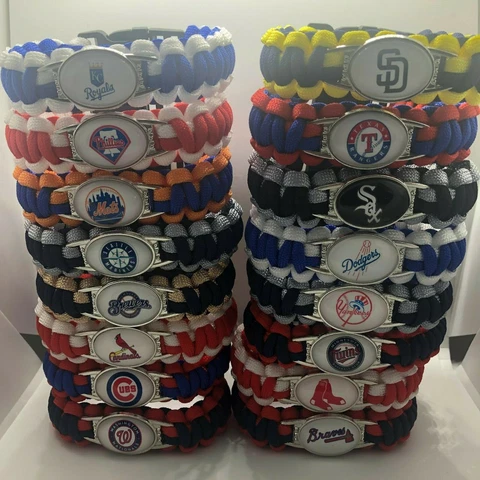 MLB Team Logo Paracord Bracelet Wrap Wristband (SELECT YOUR TEAM) Cover