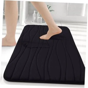 Memory Foam Bathroom Rug Mat 36x24, Extra Soft and Absorbent 36" x 24" Black - Picture 1 of 7