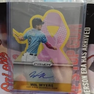 🔥 # 2/10 Sp 2015 Panini Prizm Wil Myers Pink Ribbon Gold Prizm Ink Auto Padres - Picture 1 of 2