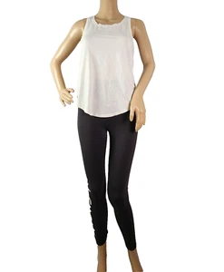 LULULEMON Bright White Lightweight Cotton Racerback Layering Loose Top Sz 4 - Picture 1 of 6
