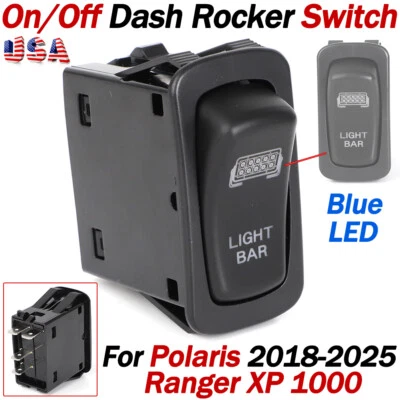 Front LIGHT BAR Blue On/Off Dash Switch for Polaris Ranger XP 1000 2018-2025 US - Image 1 of 4
