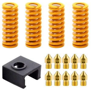 4x Ressort pour Creality CR10 CR-10 Pro CR20 + Chaussette Hotend + 10x buse 0.4 - Photo 1/8