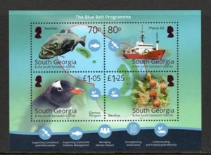 SOUTH GEORGIA 2021 NEW ISSUE  -BLUE BELT PROGRAMME MINISHEET MNH - Picture 1 of 1