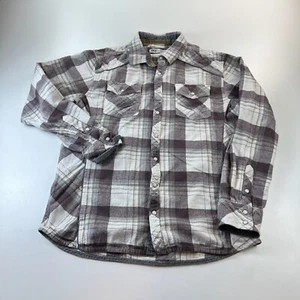Buckle BKE Pearl Snap Up Flannel Shirt Mens Large Athletic Fit Plaid Preppy - Picture 1 of 7