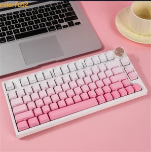 Sakura Pink Gradient PBT OEM Translucent Keycaps for Gaming Mechanical Keyboard - Picture 1 of 11