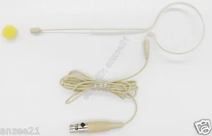 Beige earset Headset Microphone for AKG Samson Wireless Beltpack  XLR 3Pin mini - Picture 1 of 3
