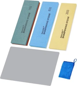 Double-Sided Sharpening Stone 180/400 800/1500 2000/3000 Anti-Slip Mat Whetstone - Picture 1 of 6