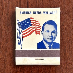 Vintage 1968 George Wallace Southern Political Segregation Era Unused Matchbook - Picture 1 of 5