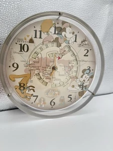 Disney Quartz Wall Clock Tokyo Disneyland Mickey Mouse Pluto World Time Zone - Picture 1 of 12