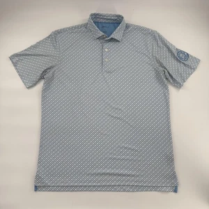 Johnnie O Polo Shirt Mens Large Geometric Golf Exmoor Heritage Cup Invitational - Picture 1 of 10