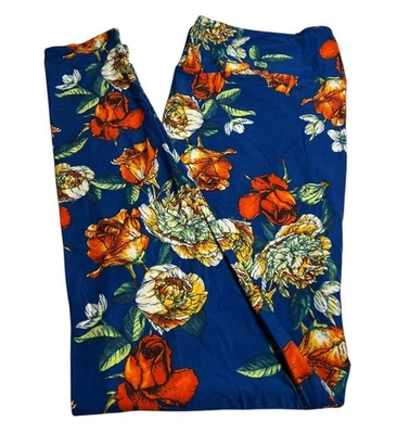 Leggings LuLaRoe TC2 Alto Curvilíneo 2 OTOÑO AZUL NARANJA Floral ROSA COLORIDO Foto 1 de 4