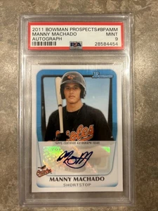 2010 Bowman Prospects Manny Machado Auto Autogramm #BPAMM PSA 9 Mint Padres - Bild 1 von 2
