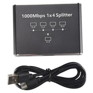 5 Port Gigabit Ethernet with USB Cable, 1000Mbps Ethernet Splitter 1 to 49474 - Afbeelding 1 van 7