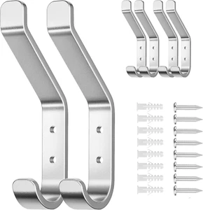 Aluminium Kleiderhaken zum Aufhängen - 10KG (Max) Wandhaken mit Schraube, Schwerlast Ho - Bild 1 von 12