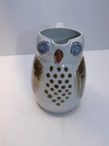 Jarra de diseño de búho retro de cerámica artística, vena firmada por artista - Imagen 1 de 6