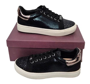 CARVELA Judd Mujer Impresionantes Zapatos de Entrenamiento Negro Brillo Sintéticos EU 37 UK 4 - Imagen 1 de 8
