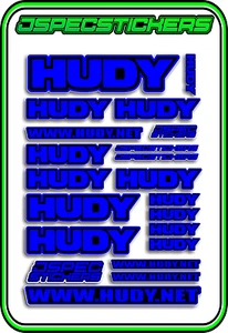 HUDY TOOLS SETUP STICKERS XRAY RC BUGGY CAR DECAL 1/10 1/8 JSPEC ELECTRIC BLUE B - Picture 1 of 9
