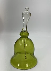 Vintage Pilgrim mundgeblasene grüne Kunst Glasglocke 7 1/4" hoch x 3/24" breit - Bild 1 von 7