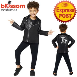 CK2413 Boys Grease Danny T bird Tbird Rock n Roll Jacket 1950s Licensed Costume - Picture 1 of 6
