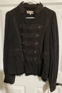 NEW Free People Small Jacket Washed Black Ariana Womens NEW MSRP $168 - Picture 1 of 12