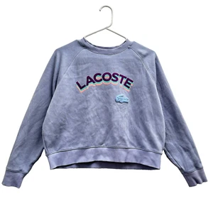 Lacoste Live Women's 38 Blue Cropped Sweater Sweatshirt Graphic Print - Picture 1 of 8