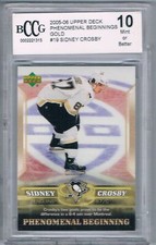 2005-06 UPPER DECK PHENOMENAL BEGINNING GOLD VERSION # 19 SIDNEY CROSBY BCCG 10