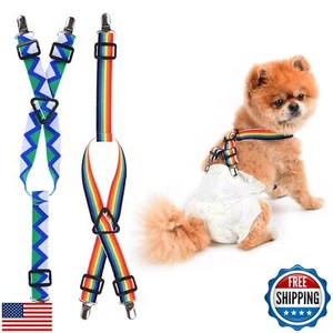 2 Pieces Dog Diaper Suspenders | Adjustable Elasticity Cat Suspenders | Belly - Picture 1 of 5