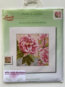 Lanarte - Counted Cross Stitch Kit - NEW - Composition of Rose Flowers  -35043A - Picture 1 of 2