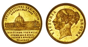 GRAN BRETAGNA LONDON Gettone Token Victoria Regina International Exhibition 1862 - Imagen 1 de 1