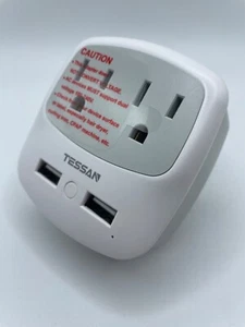 Tessan Universal Travel Plug Adapter Model TS-WM02-UK Rated 2500 W Max US to UK - Picture 1 of 6
