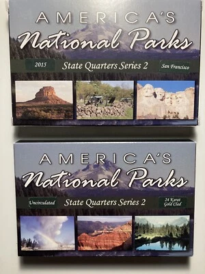 2015 National Parks Quarters, SERIES 2, UNCIRC & GOLD LAYERED, SAN FRAN MINT - Image 1 of 4