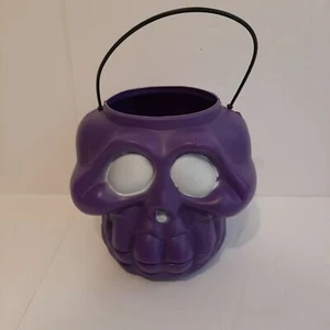Molde soplador decoración cubo caramelo calavera esqueleto púrpura Halloween espuma general plástico - Imagen 1 de 3