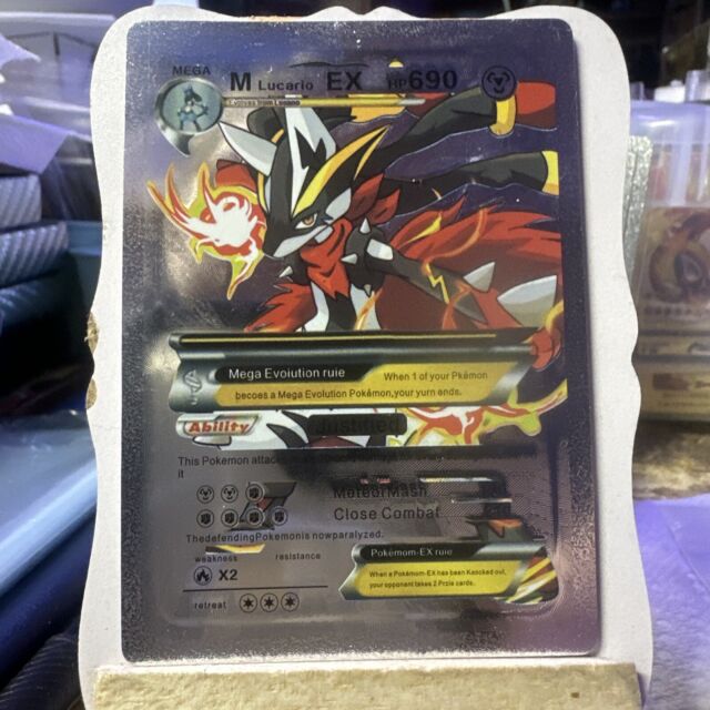 Mavin  Metal Gold Shiny Mega Lucario GX EX Pokemon Card Full Art