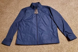 $298 MICHAEL KORS AZUL MEDIANOCHE RESISTENTE AL AGUA CREMALLERA/A PRESIÓN CHAQUETA ABRIGO PARA HOMBRE 2XL - Imagen 1 de 9