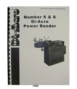 Di-Acro No. 6 & 8 Power Bender Operator & Instruction Manual #1490 - Picture 1 of 4