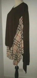 Top túnica Reborn nuevo con etiquetas marrón/beige manga 3/4 de gran tamaño talla S - Imagen 1 de 5