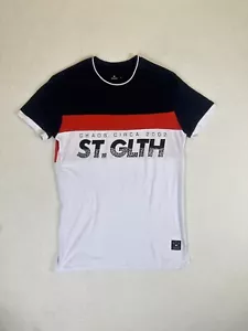 St Goliath Men's T-Shirt Size Small White Red & Blue Circa 2002 Street Wear - Picture 1 of 12