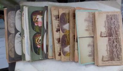 Antike Stereoview Karte Lot 38 Militär Erdbeben Reise Echtfoto - Bild 1 von 4