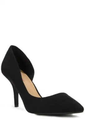 Zapatos de salón de gamuza negros para mujer Lucinda sin cordones punta talla 8M Foto 1 de 4